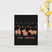 Capybara Merry Christmas Kaart (Gele Bloem)