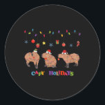 Capybara Merry Christmas Ronde Sticker<br><div class="desc">Capybara Merry Christmas</div>