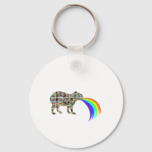 Capybara met een regenboog sleutelhanger