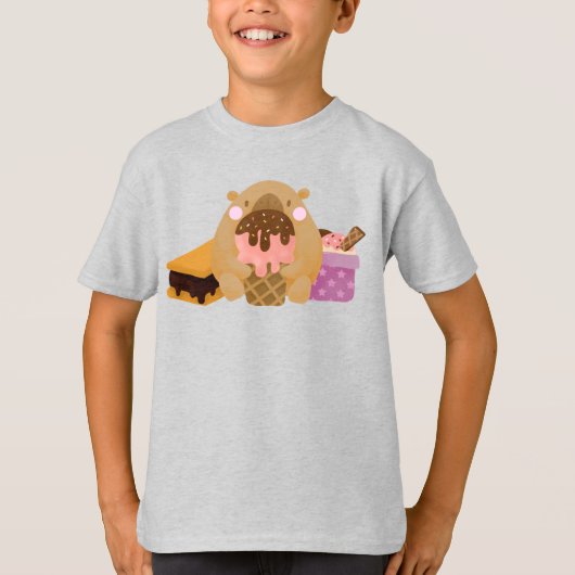 Capybara met ijs t-shirt (Voorkant)