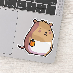 Capybara met koffie-sticker sticker