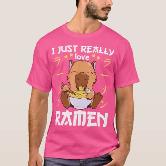 Capybara met noedels Ramen Kawaii Capybara T-shirt (Voorkant)