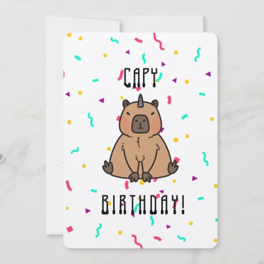 Capybara met Party Pet Capy Birthday (Voorkant)
