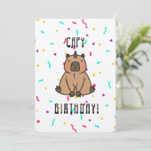 Capybara met Party Pet Capy Birthday (Staand voorkant)