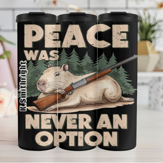 Capybara met Shotgun Graphic Thermosbeker
