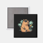 Capybara Met Staart - Chille Sfeer Magneet (Voorkant / Achterkant)