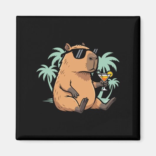 Capybara Met Staart - Chille Sfeer Magneet (Voorkant)