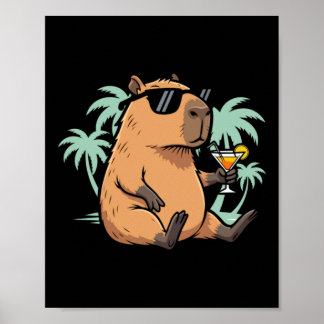 Capybara Met Staart - Chille Sfeer Poster