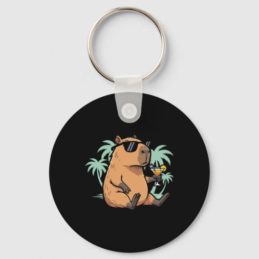 Capybara Met Staart - Chille Sfeer Sleutelhanger (Voorkant)