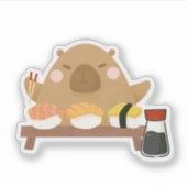 Capybara met sushi sticker (Voorkant)