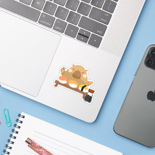 Capybara met sushi sticker