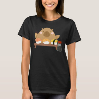 Capybara met sushi t-shirt