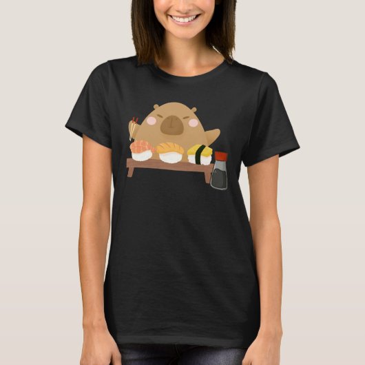 Capybara met sushi t-shirt (Voorkant)