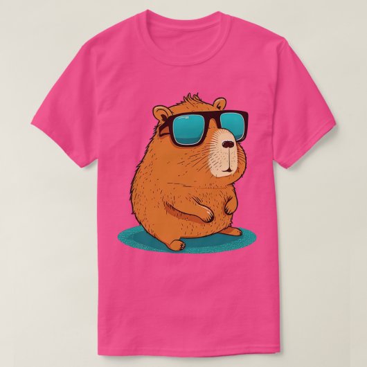 Capybara met zonnebril 6 t-shirt (Design voorkant)