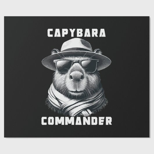 Capybara Met Zonnebril Capy Commandant Cadeaupapier (Vlak)