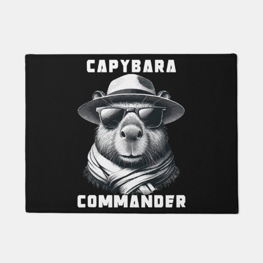Capybara Met Zonnebril Capy Commandant Deurmat (Voorkant)