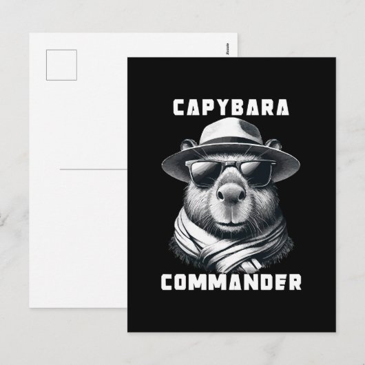Capybara Met Zonnebril Capy Commandant Feestdagenkaart (Voorkant / Achterkant)