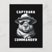 Capybara Met Zonnebril Capy Commandant Feestdagenkaart (Voorkant)