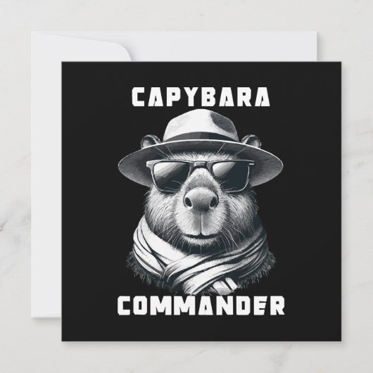 Capybara Met Zonnebril Capy Commandant Kaart (Voorkant)