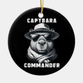Capybara Met Zonnebril Capy Commandant Keramisch Ornament (Voorkant)
