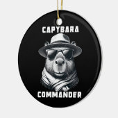 Capybara Met Zonnebril Capy Commandant Keramisch Ornament (Links)