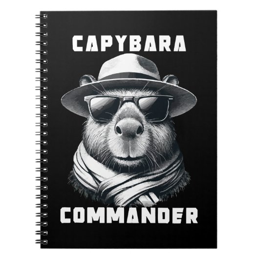 Capybara Met Zonnebril Capy Commandant Notitieboek (Voorkant)