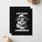 Capybara Met Zonnebril Capy Commandant Notitiekaartje (Voorkant / Achterkant in situ)
