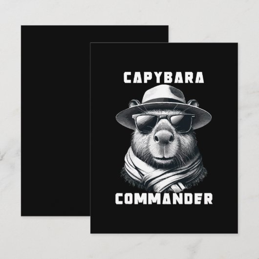 Capybara Met Zonnebril Capy Commandant Notitiekaartje (Voorkant / Achterkant)