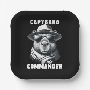 Capybara Met Zonnebril Capy Commandant Papieren Bordje