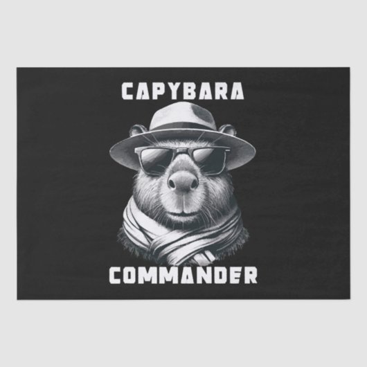 Capybara Met Zonnebril Capy Commandant Tissuepapier (Voorkant)