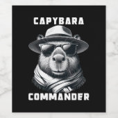 Capybara Met Zonnebril Capy Commandant Wijn Etiket (Enkel label)
