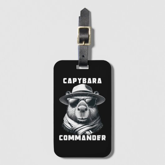 Capybara met zonnebril Capy Commander Bagagelabel (Voorkant (verticaal))