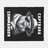 Capybara met zonnebril Capy Commander Fleece Deken (Voorkant (Horizontaal))