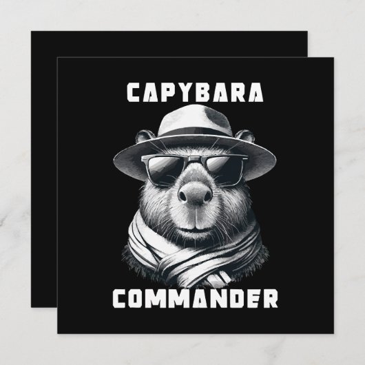Capybara met zonnebril Capy Commander Kaart (Voorkant / Achterkant)