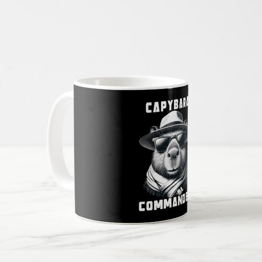 Capybara met zonnebril Capy Commander Koffiemok (Voorkant links)
