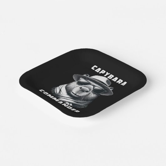 Capybara met zonnebril Capy Commander Papieren Bordje (Gebogen)