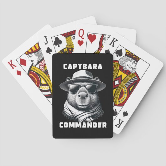 Capybara met zonnebril Capy Commander Pokerkaarten (Achterkant)