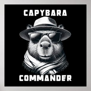 Capybara met zonnebril Capy Commander Poster