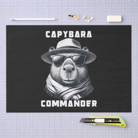 Capybara met zonnebril Capy Commander Tissuepapier (Craft)