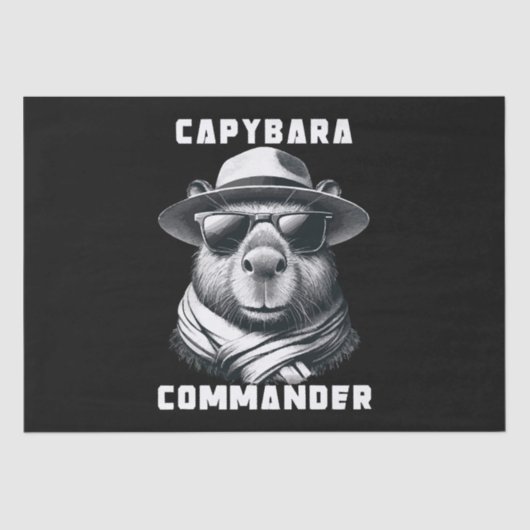 Capybara met zonnebril Capy Commander Tissuepapier (Voorkant)