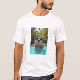 Capybara met zonnebril in het zwembad T-shirt