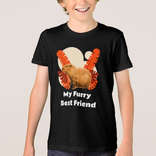 Capybara Mijn Harige Beste Vriend Tri-Blend Shirt (Voorkant)
