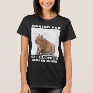 Capybara minnaar gezocht voor 93 misdaden in de C T-shirt