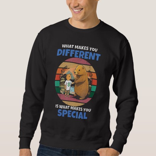 Capybara Moeder en Kind Puzzel Autisme Bewustzijn  Trui (Voorkant)