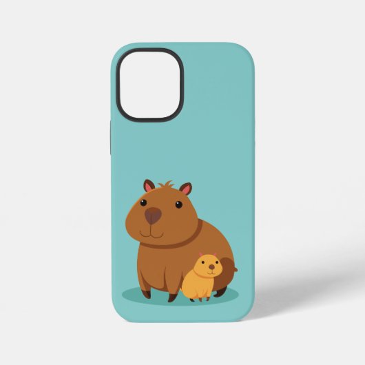 Capybara moeder en kind telefoonhoesje iPhone hoesje (Achterkant)