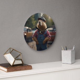 Capybara-monteur: vet, tandwielen en goede vibes grote klok