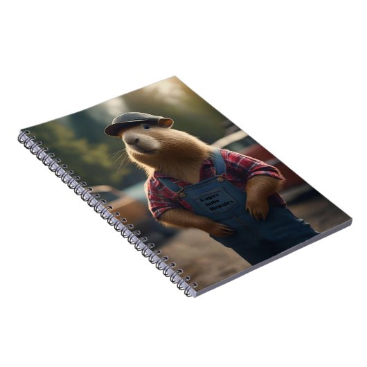 Capybara-monteur: vet, tandwielen en goede vibes notitieboek (Rechterzijde)