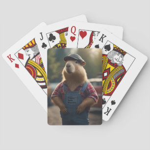 Capybara-monteur: vet, tandwielen en goede vibes pokerkaarten