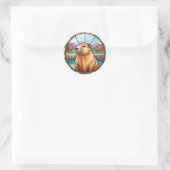 Capybara, Mooie Capybara, Grappige Capybara Ronde Sticker (Tas)