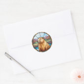 Capybara, Mooie Capybara, Grappige Capybara Ronde Sticker (Envelop)